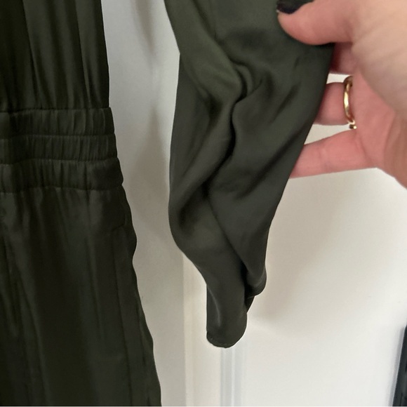 $548 ZADIG & VOLTAIRE size XS Captain Satin Jumpsuit Dark Green - Picture 7 of 8